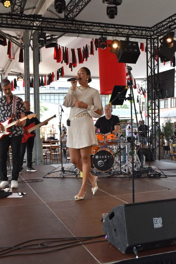 Live muziek optreden tijdens Heerlijk Heesch met zangeres en band.